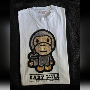 Baby Milo Sequin Graphic Tee - White